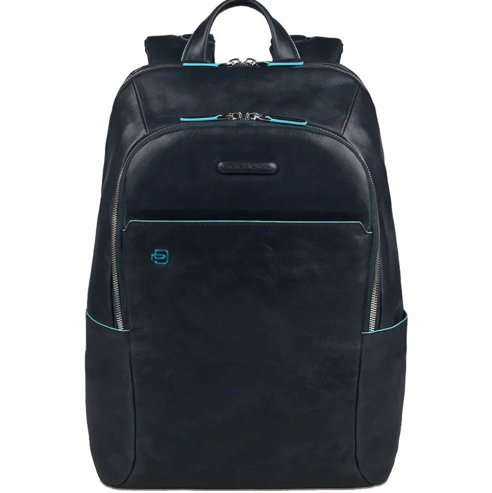 PIQUADRO Zaino Porta Pc 14" Linea Blue Square in Pelle Blu - CA3214B2