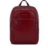 PIQUADRO Zaino Porta Pc 14" linea Blue Square in Pelle Rossa - CA3214B2