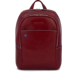 PIQUADRO Zaino Porta Pc 14" linea Blue Square in Pelle Rossa - CA3214B2
