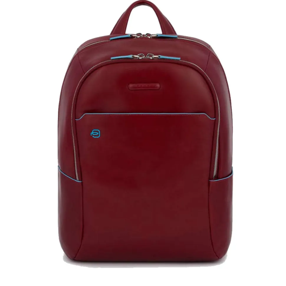 PIQUADRO Zaino Porta Pc 14" linea Blue Square in Pelle Rossa - CA3214B2