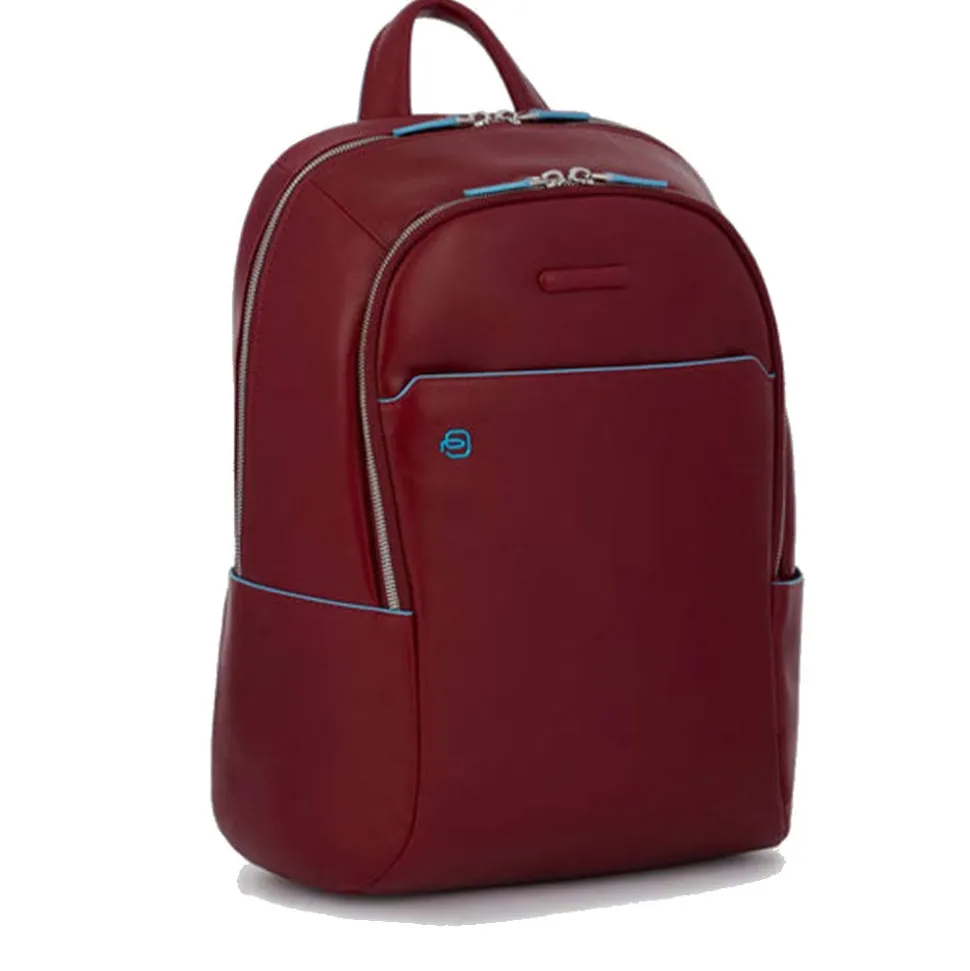 PIQUADRO Zaino Porta Pc 14" linea Blue Square in Pelle Rossa - CA3214B2