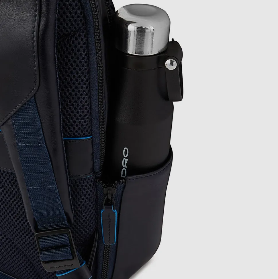 PIQUADRO Zaino Uomo in Pelle Blu con Porta IPad Linea Blue Square - CA5574B2V