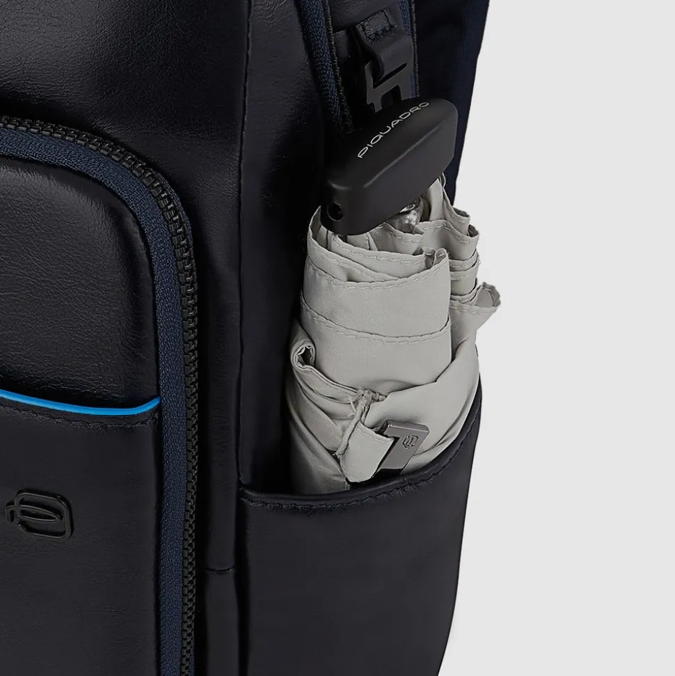 PIQUADRO Zaino Uomo in Pelle Blu con Porta IPad Linea Blue Square - CA5574B2V