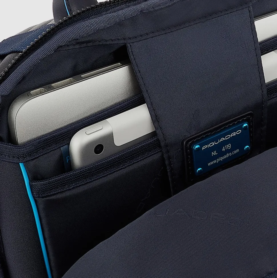 PIQUADRO Zaino Uomo in Pelle Blu con Porta IPad Linea Blue Square - CA5574B2V
