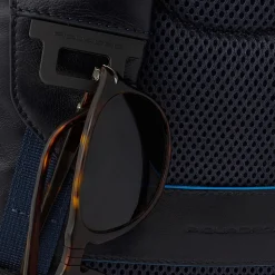 PIQUADRO Zaino Uomo in Pelle Blu con Porta IPad Linea Blue Square - CA5574B2V