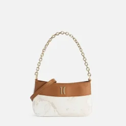 Pochette con Catena 1A Classe Alviero Martini linea Heritage Geo colore Geo White PO42