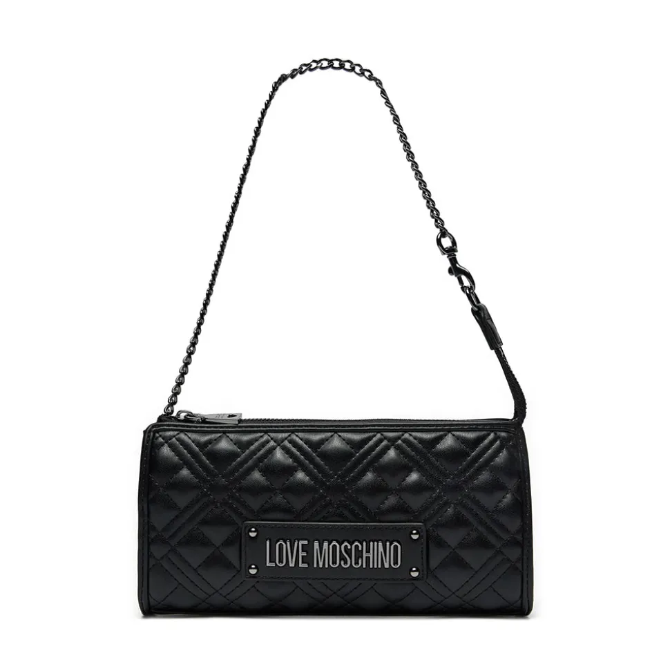 Pochette Donna LOVE MOSCHINO linea Quilted Nero con Logo Canna di Fucile