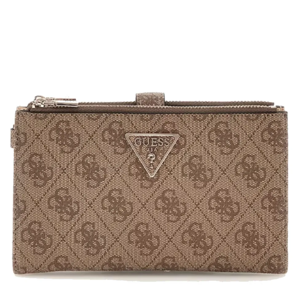 Pochette Donna Portacarte e Portatelefono GUESS linea Noreen Colore Latte Logo