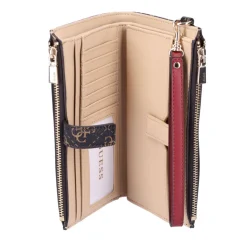 Pochette Donna Portacarte e Portatelefono GUESS linea Laurel Colore Brown Logo