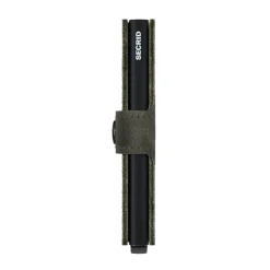 Porta Carte con Clip SECRID linea Vintage in Pelle Oliva e Bero con RFID