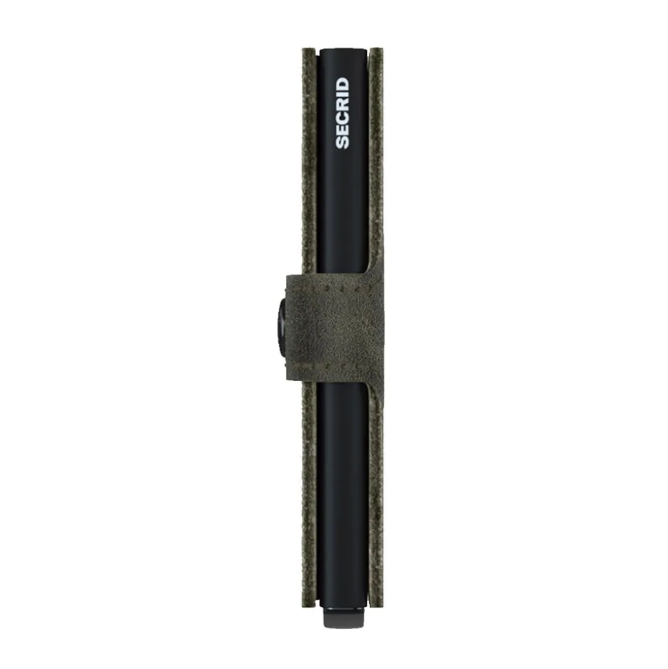 Porta Carte con Clip SECRID linea Vintage in Pelle Oliva e Bero con RFID