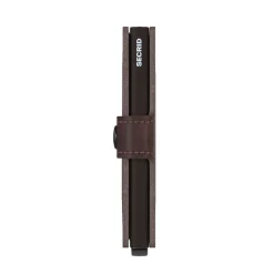 Porta Carte con Clip SECRID linea Vintage in Pelle Marrone Scuro con RFID