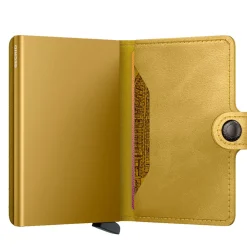 Porta Carte con Clip SECRID linea Vintage in Pelle Yellow con RFID