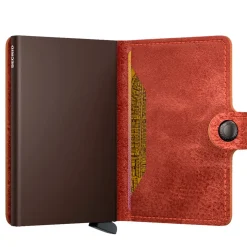 Porta Carte con Clip SECRID linea Vintage in Pelle Orange con RFID