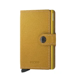 Porta Carte con Clip SECRID linea Miniwallet Crisple in Pelle Ocra con RFID