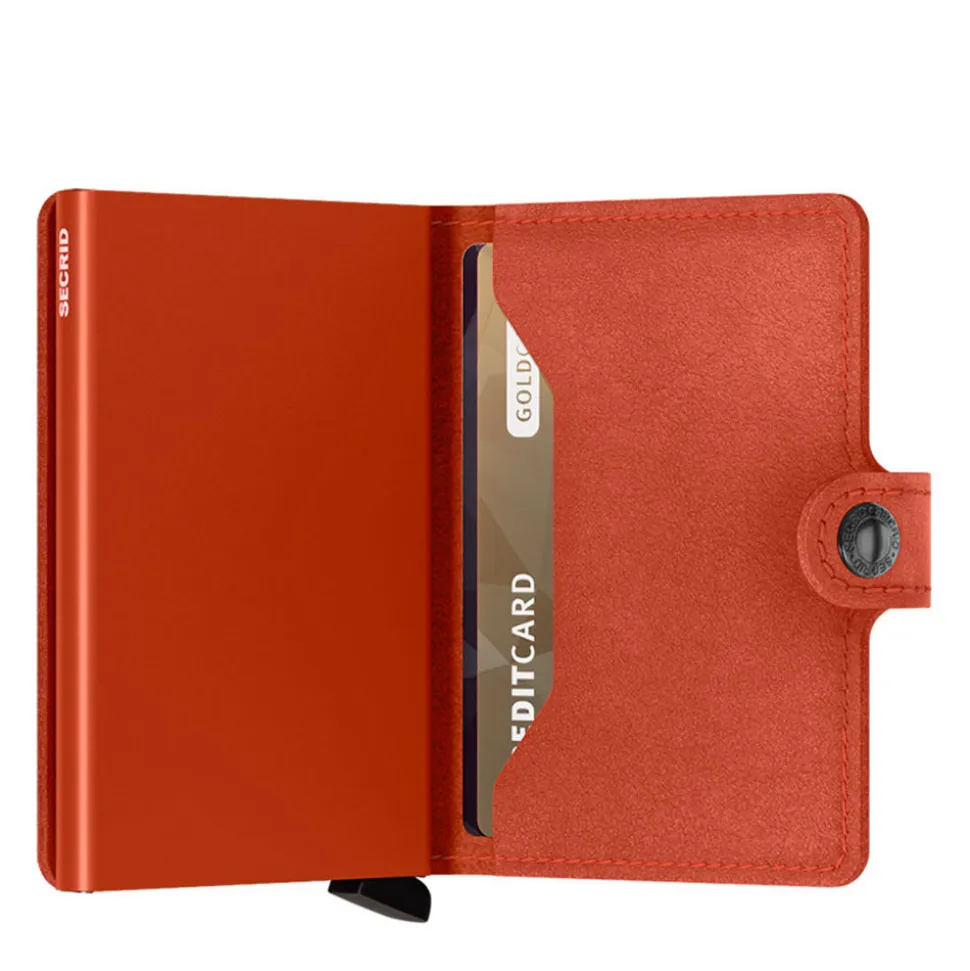 Porta Carte con Clip SECRID linea Original in Pelle Orange con RFID