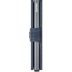 Porta Carte con Clip SECRID linea Vintage in Pelle Blue con RFID
