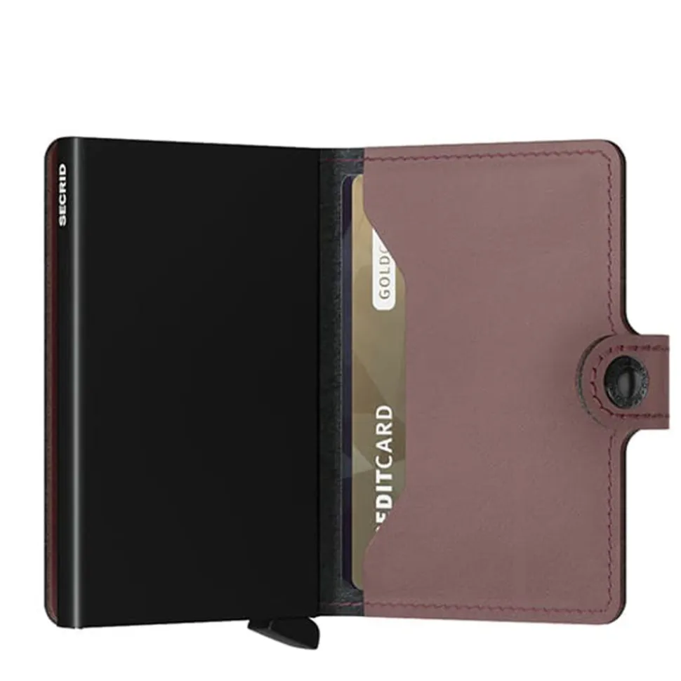 Porta Carte con Clip SECRID linea Miniwallet Matte in Pelle Rose con RFID