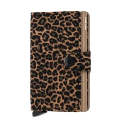 Porta Carte con Clip SECRID Miniwallet Leopard Beige con RFID