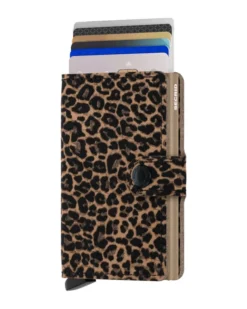 Porta Carte con Clip SECRID Miniwallet Leopard Beige con RFID