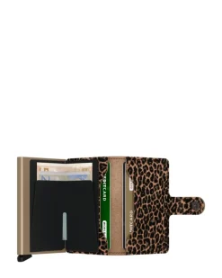 Porta Carte con Clip SECRID Miniwallet Leopard Beige con RFID