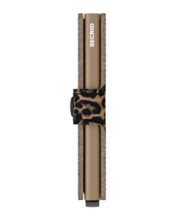 Porta Carte con Clip SECRID Miniwallet Leopard Beige con RFID