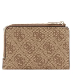 Portacarte Piccolo GUESS Chiuso con Clip Linea Laurel Colore Latte Logo
