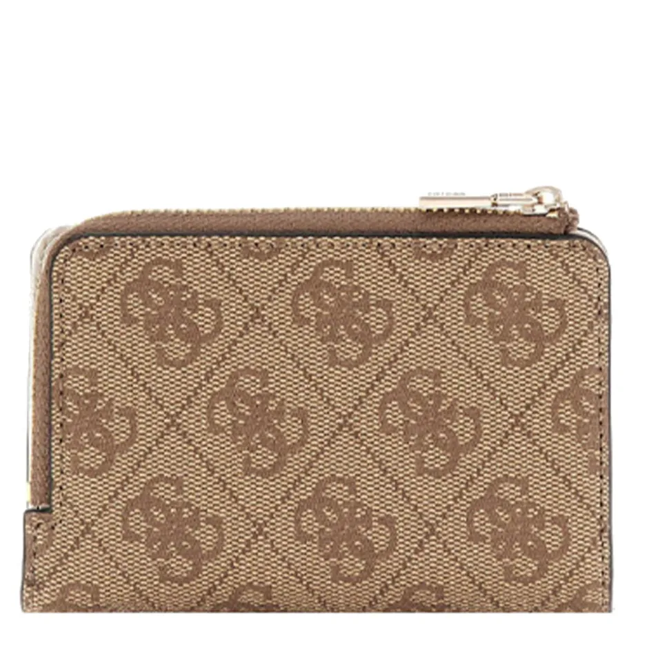 Portacarte Piccolo GUESS Chiuso con Clip Linea Laurel Colore Latte Logo