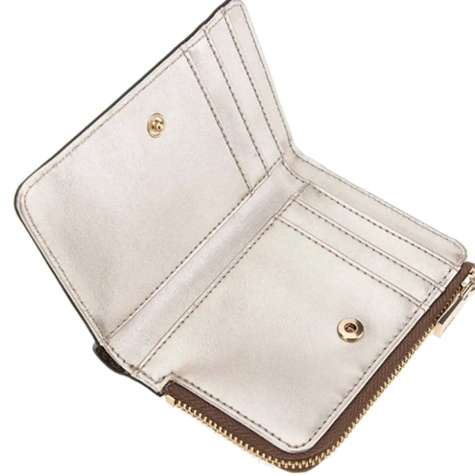Portacarte Piccolo GUESS Chiuso con Clip Linea Laurel Colore Latte Logo