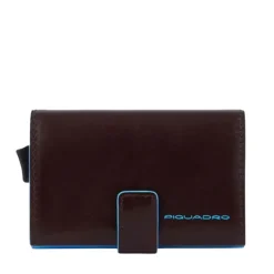 Portacarte PIQUADRO in Pelle e Alluminio con RFID in Pelle Mogano - PP5649B2RBLR