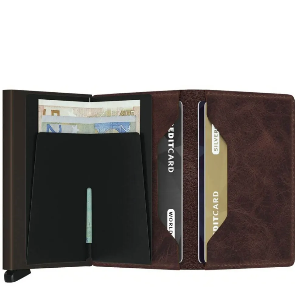 Porta Carte SECRID linea Vintage in Pelle Marrone Scuro con RFID