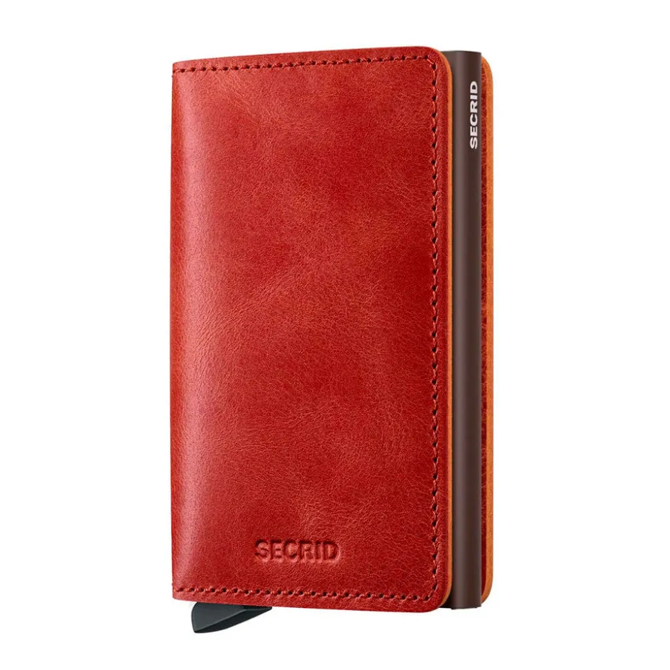 Porta Carte SECRID linea Vintage in Pelle Orange con RFID