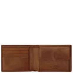Portafoglio con Portamonete THE BRIDGE In Pelle Marrone linea Story Made in Italy