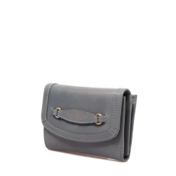 Portafoglio Donna con Bottone THE BRIDGE linea Bettina in Pelle Ceruleo