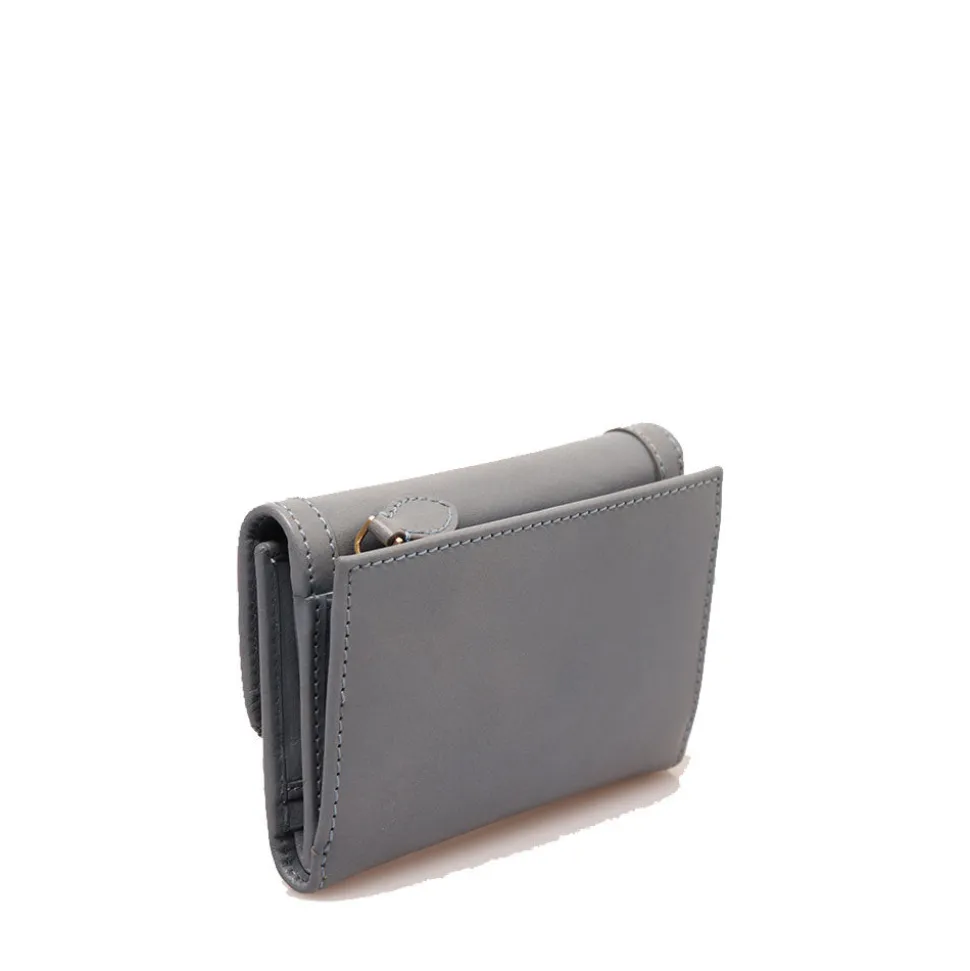 Portafoglio Donna con Bottone THE BRIDGE linea Bettina in Pelle Ceruleo