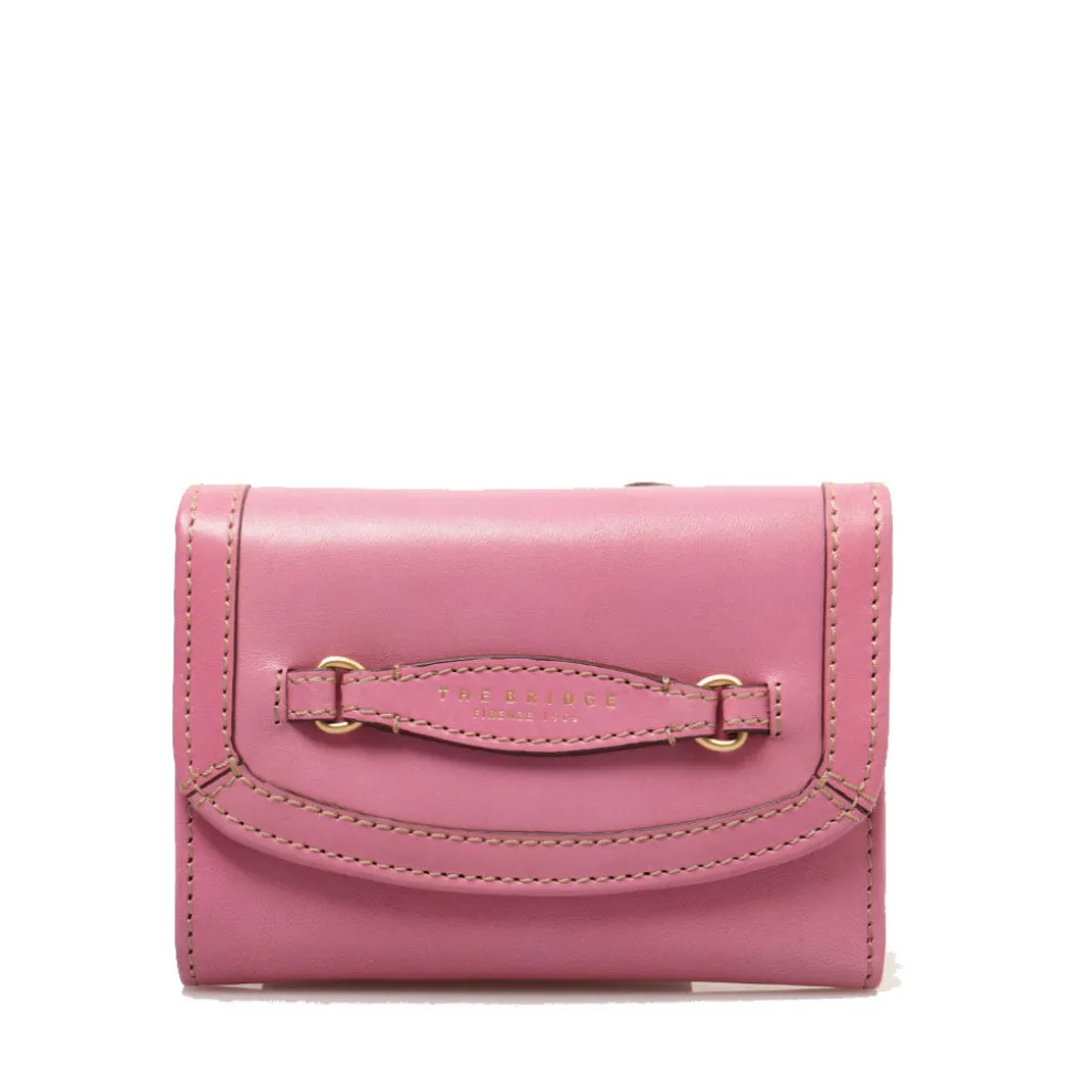 Portafoglio Donna con Bottone THE BRIDGE linea Bettina in Pelle Rosa Lipstick