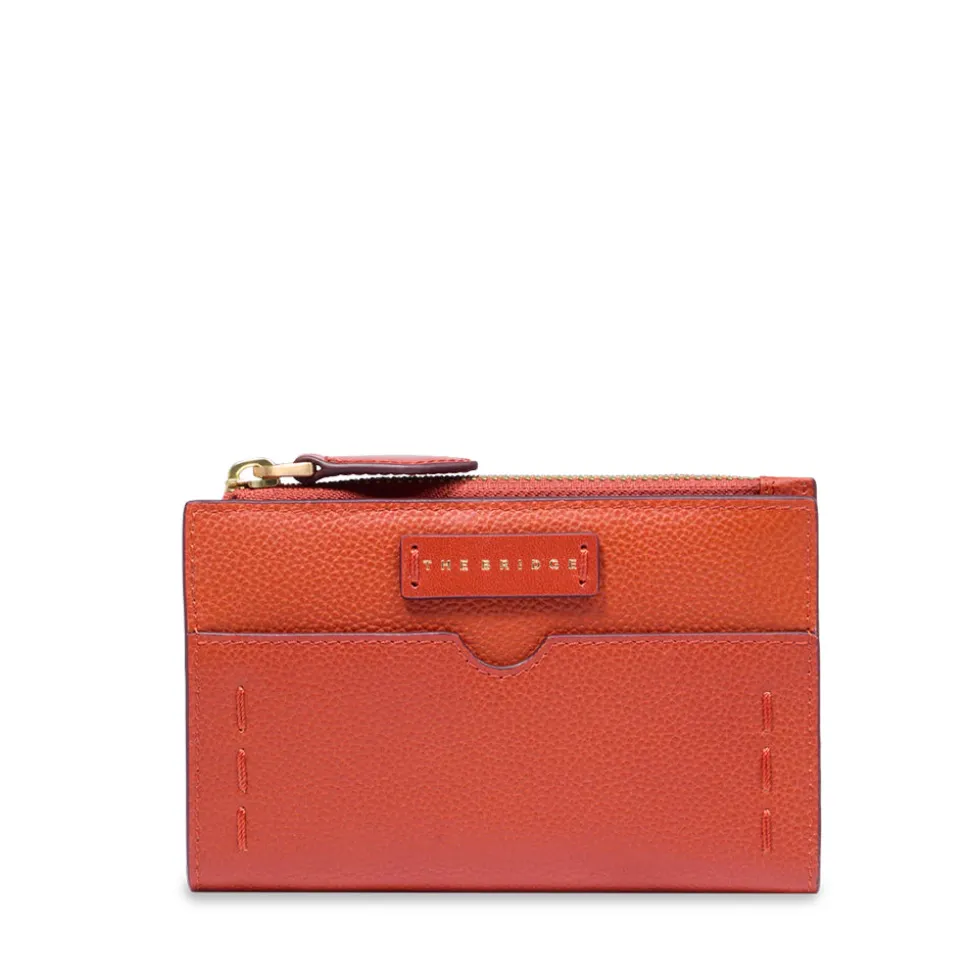Portafoglio Donna con Bottone THE BRIDGE linea Gemma in Pelle Arancio Bruciato
