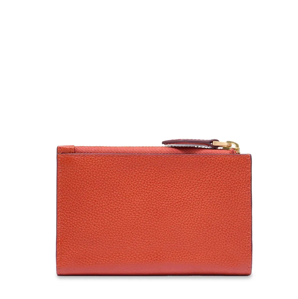 Portafoglio Donna con Bottone THE BRIDGE linea Gemma in Pelle Arancio Bruciato