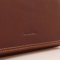 Portafoglio Donna con Bottone GIANNI CONTI in Pelle Marrone