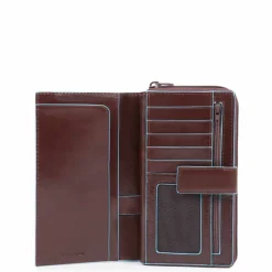 Portafoglio Donna Doppio Scomparto PIQUADRO In Pelle Mogano - PD1354B2R Linea Blue Square
