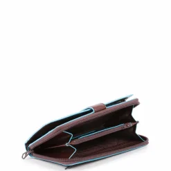 Portafoglio Donna Doppio Scomparto PIQUADRO In Pelle Mogano - PD1354B2R Linea Blue Square