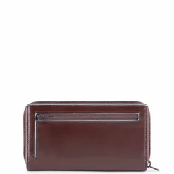 Portafoglio Donna Doppio Scomparto PIQUADRO In Pelle Mogano - PD1354B2R Linea Blue Square