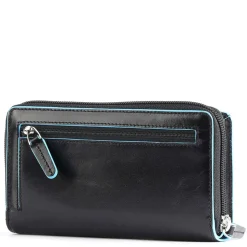 Portafoglio Donna Doppio Scomparto PIQUADRO In Pelle Nera - PD1354B2R Linea Blue Square