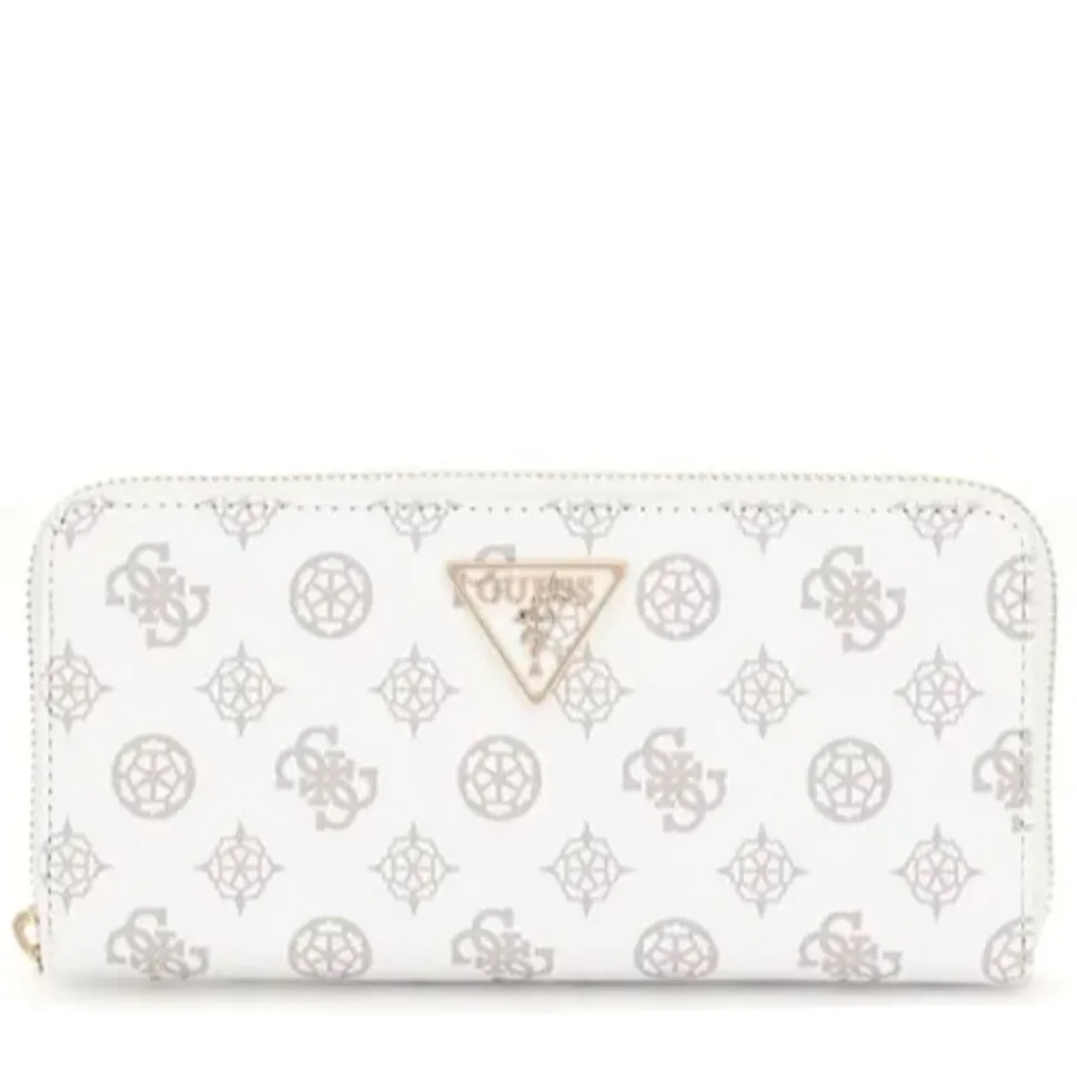 Portafoglio Donna GUESS Chiuso con Zip Linea Laurel colore White Logo