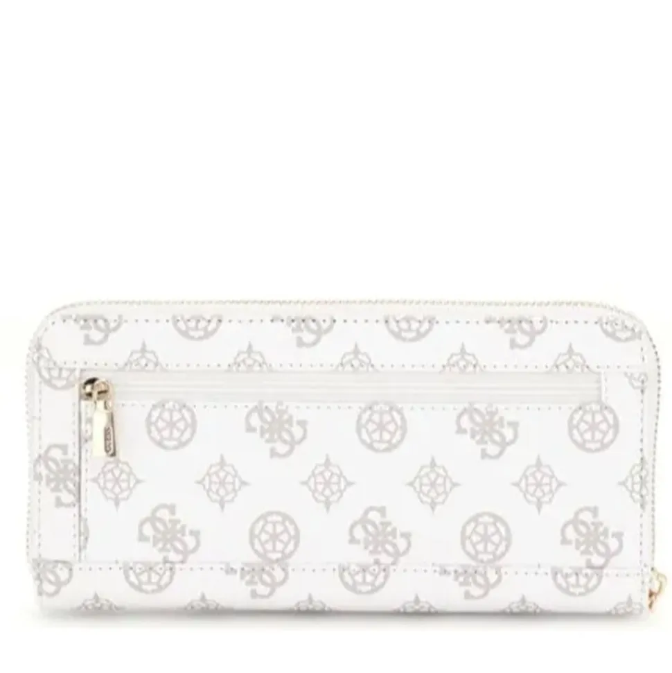 Portafoglio Donna GUESS Chiuso con Zip Linea Laurel colore White Logo