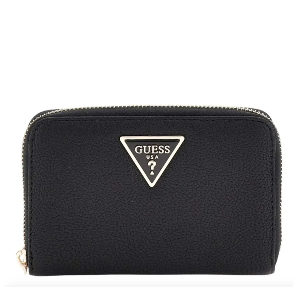 Portafoglio Donna GUESS Chiuso con Zip Linea Laurel Colore Nero Misura Media - BG8500140