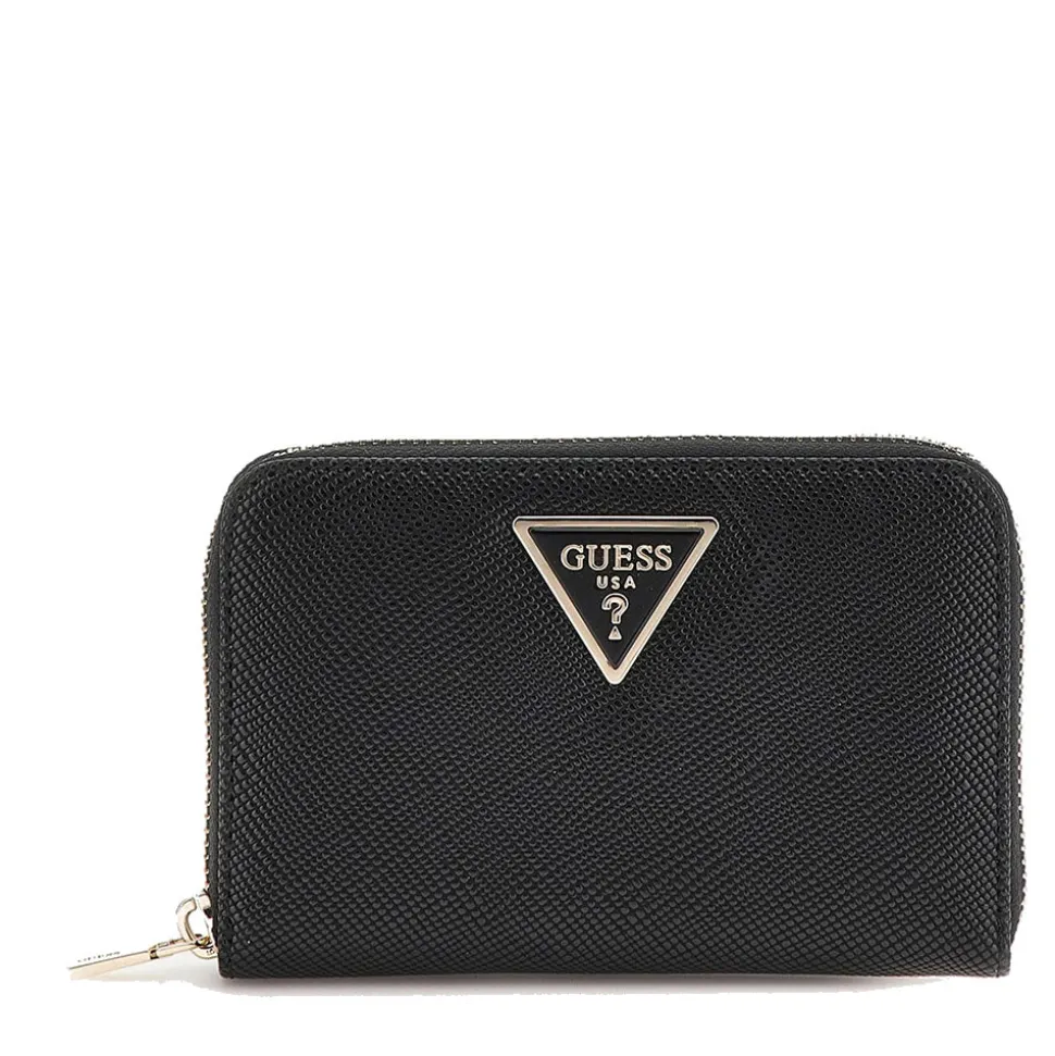 Portafoglio Donna GUESS Chiuso con Zip Linea Laurel Colore Nero Misura Media