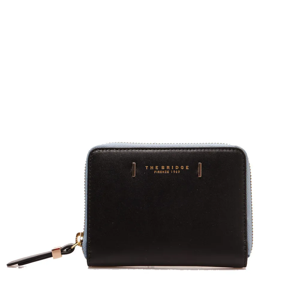 Portafoglio Donna Medio Zip Around THE BRIDGE linea Chiara in Pelle Nera