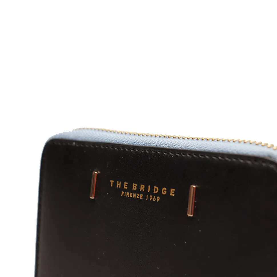 Portafoglio Donna Medio Zip Around THE BRIDGE linea Chiara in Pelle Nera
