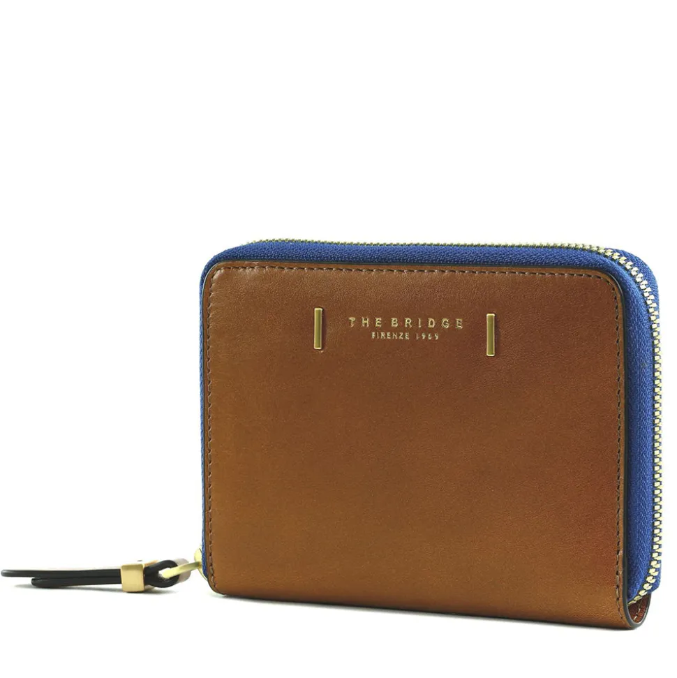Portafoglio Donna Medio Zip Around THE BRIDGE linea Chiara in Pelle Cognac
